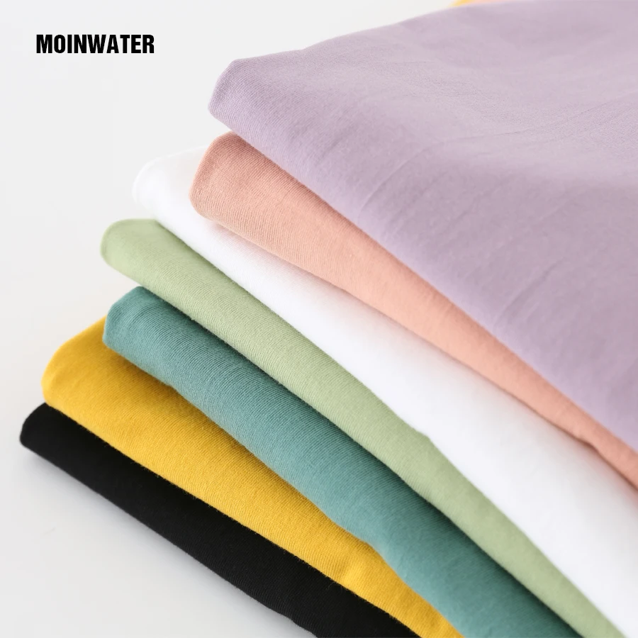 MOINWATER Women Pure Cotton T shirt Female Light Green Butterfly Printed Tees Lady White Short Sleeve Tops for Summer MT2372