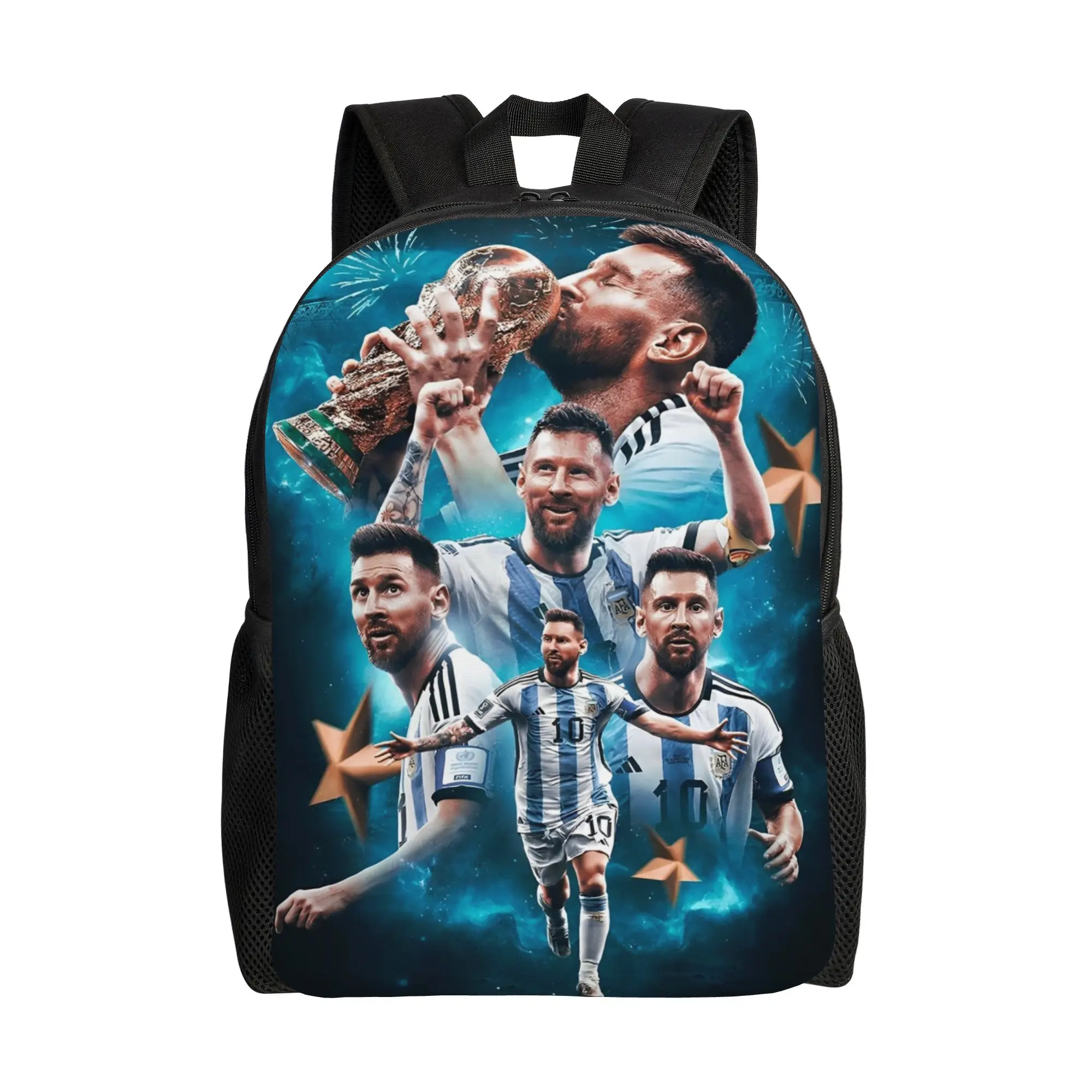 

Football Argentina Number 10 Casual Backpack Durable Student Business Messied Soccer Daypack for Men Women College Canvas Bags