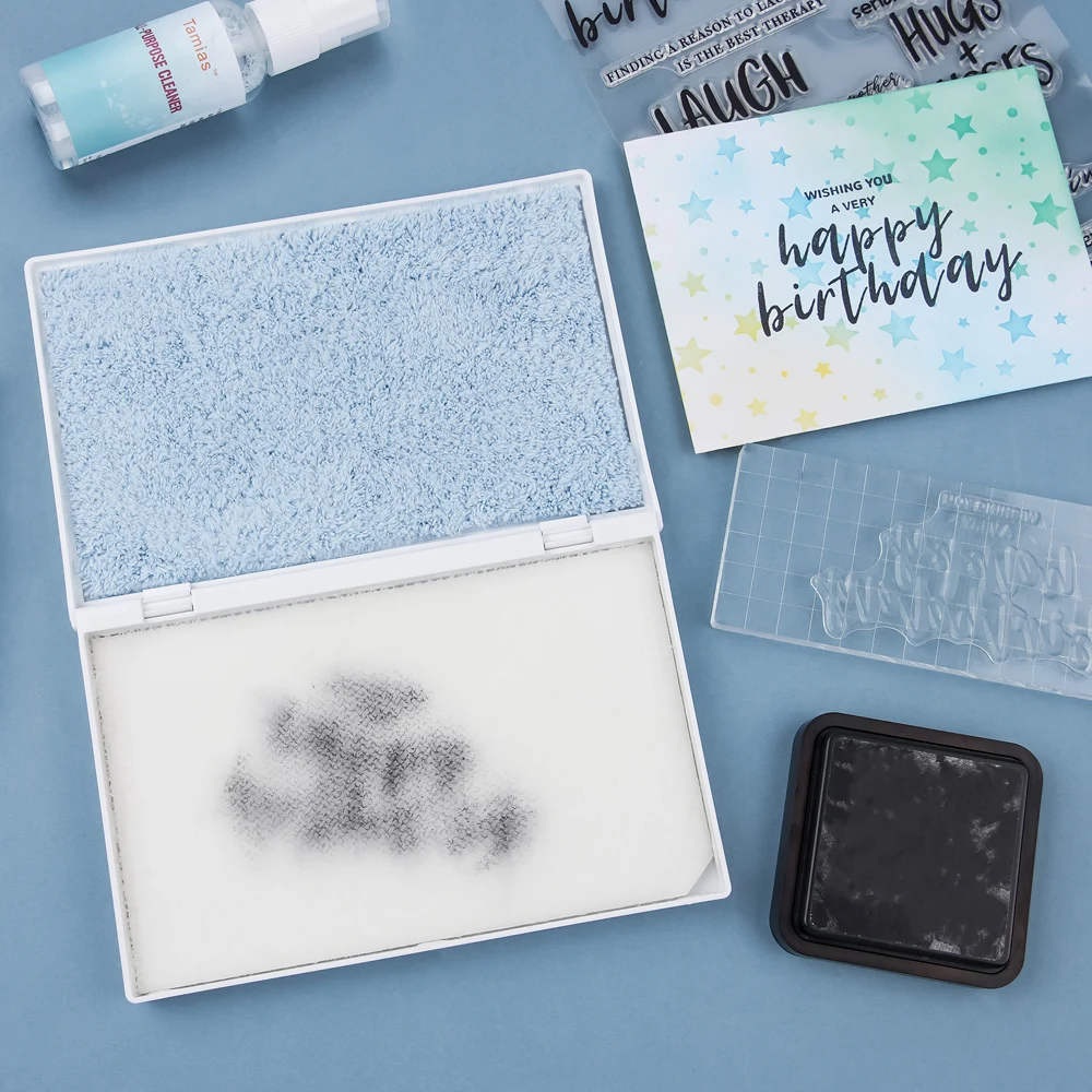 Double-Sided Stamp Scrubber 18.5x12.5cm Large Stamp Cleaning Pad for Clear/Rubber/Cling/Foam Stamps Remove Ink Cleaning Tool