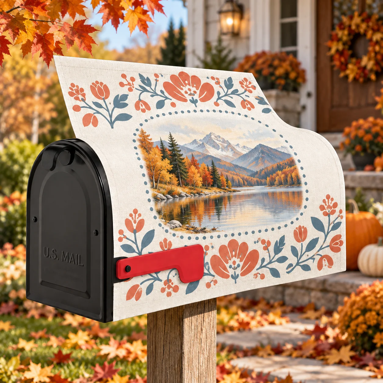 Custom Mailbox Cover Pattern Magnetic Mailbox Cover 600D PU‑Coated Oxford Fabric Water‑Resistant Mail Box Protective Wrap view 4