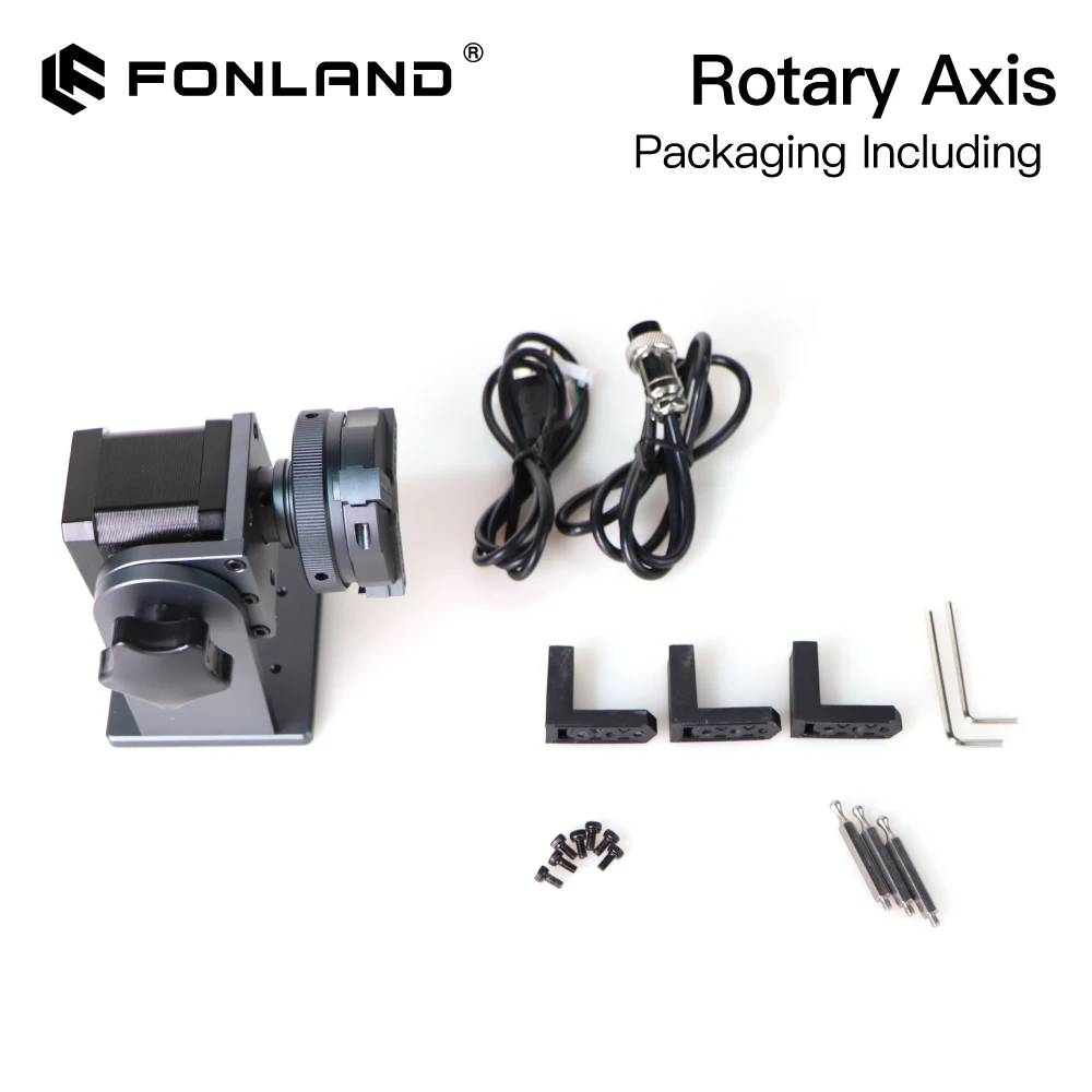 Fonland DAJA Rotary Axis Attachment for Fiber Laser Engraver Marking Machine Rotation Tool for 360 Round Metal Etching