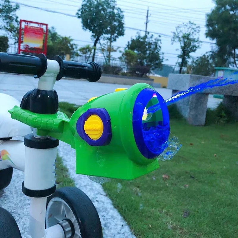 آلة فقاعات الدراجة خفيفة الوزن، صانع فقاعات أوتوماتيكي متوهج، لعبة محمولة للاستخدام الخارجي للأولاد والبنات