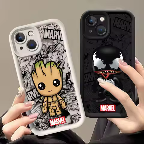Cartoon Marvel Groot Venom Phone Case For Infinix TECNO CAMON 20 30 SMART 6 7 8 HOT 10 20 30 30I 40 40I PLAY NOTE 12 G96 30 Case
