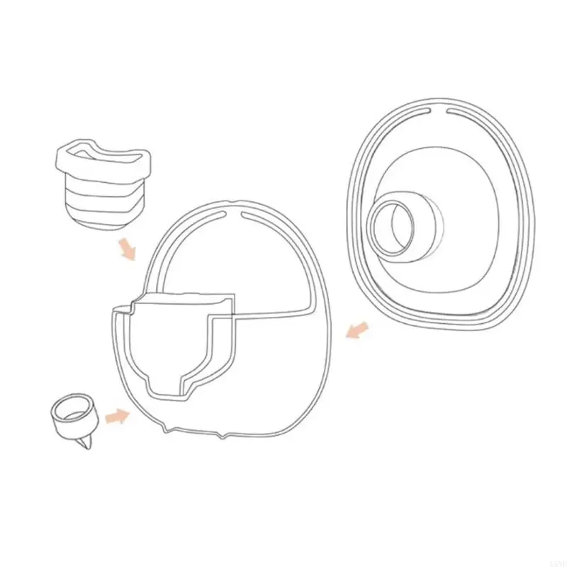 L5YF 1 مجموعة 24 مللي متر/27 مللي متر شفة إدراج مع كوب جامع الحليب لملحقات مضخة الثدي S18/S21 مع منقار البط Vaves #4