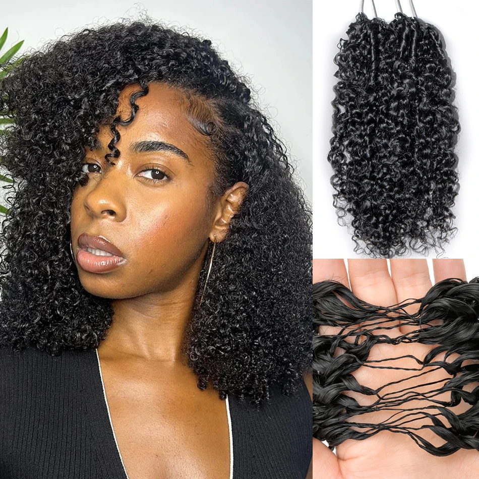 

Маленькие спиральные кудрявые накладные волосы для плетения крючком, кудрявые волосы для плетения крючком из натуральных человеческих волос, безузловые, предварительно разделенные, накладные волосы для плетения крючком в виде перьев