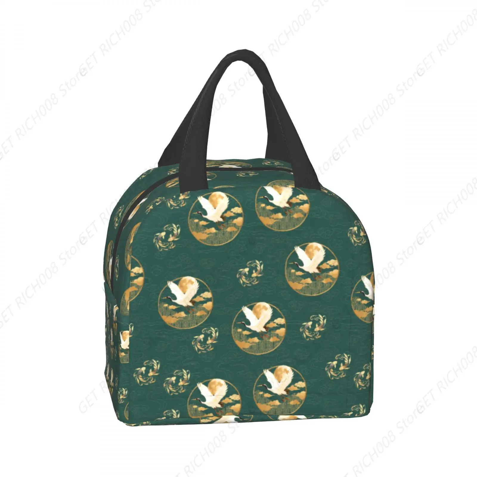 Sac à déjeuner grue élégant pour femmes, boîte à déjeuner isolée réutilisable pour adulte, fourre-tout pour voyage, travail de pique-nique