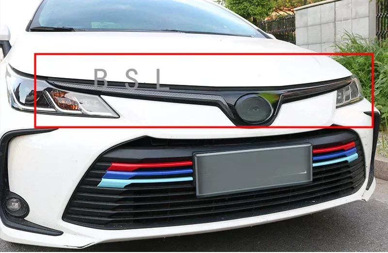 ABS Chrome Head Grille Fence Decoration strip Cover Trim Sticker Car-styling For Toyota Corolla Sedan E210 2019 2020 2021