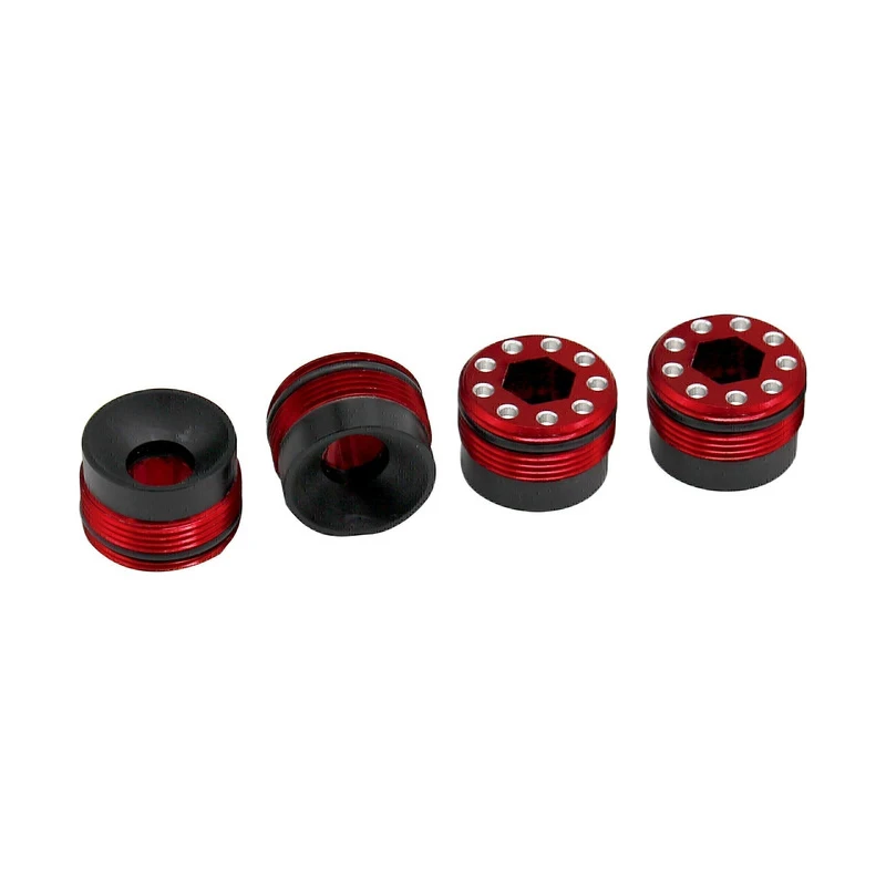 Hot Racing Red 6061 Alum O-Ring Delrin Cap Hub Nuts Pillow Block 4pc 1/5 Arrma Kraton 8S Replace ARA330582 Fits ARA330558