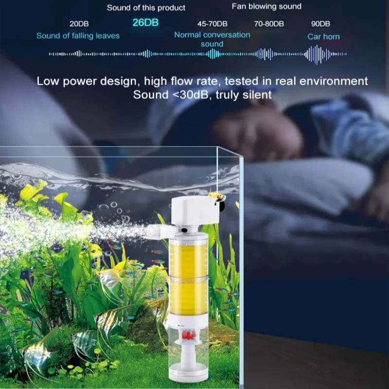 Fish Tank Filter Combo Oxygen Pump Waste Collector and Water Circulator