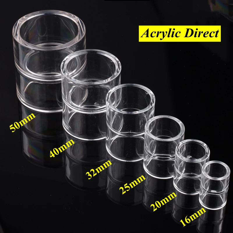 Acrylic Pipe Straight Connector 16~50mm Aquarium Fish Tank PMMA Transparent Direct Garden Irrigation DIY Fittings