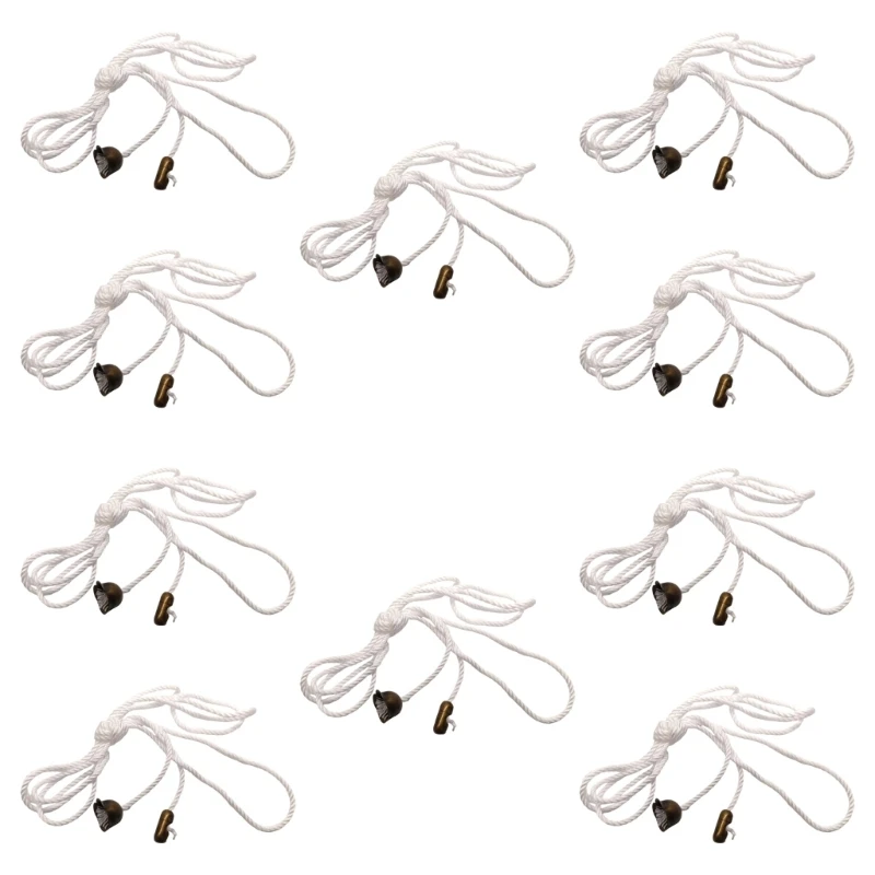 Comfortable Cotton Pull Rope 10Pcs Room Fan Light Change Cord With Metal Link Set