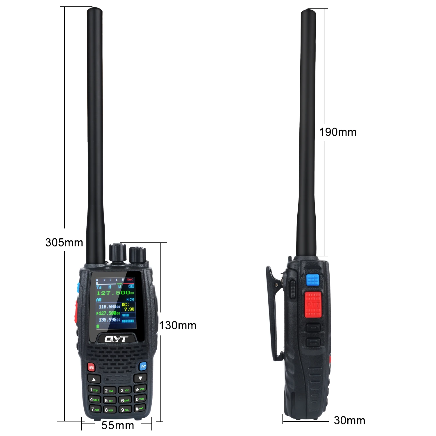 Air Band Transmit Walkie Talkie Tx108.000-136.999MHz Rx108.0000-136.999MHz 6W 200Ch W/10 NOAA Weather Forecast Channels KT-A16