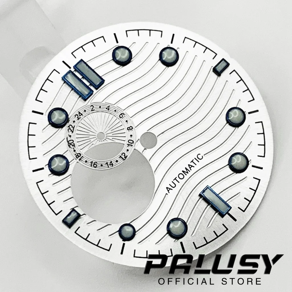 Nh39 31mm White Blue Black Watch Dial Green Luminous Watch Faces for NH39 Movement Replacement Parts