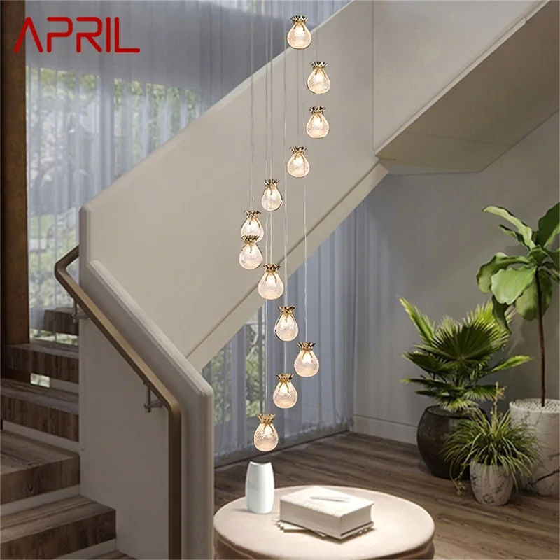 APRIL Nordic Creative Chandelier Lamps Modern Fixtures Pendant Lighting Home LED for Stairs Hall