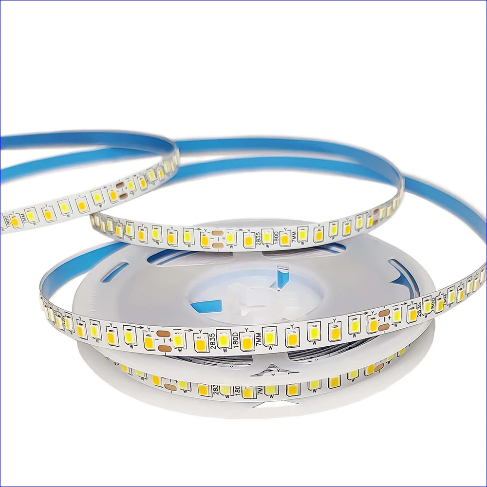 Fita LED cinto de luz com 2 juntas de solda, 2835-7mm, 180D, 5B9CX2, 2835, corrente constante, 18W x 2, 3 cores