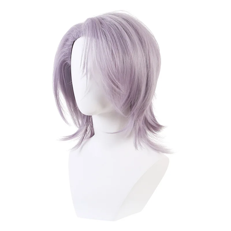 Wukai Midu Zoya Peruca Cosplay especialmente feita peruca curta em camadas roxas para cosplay e anime