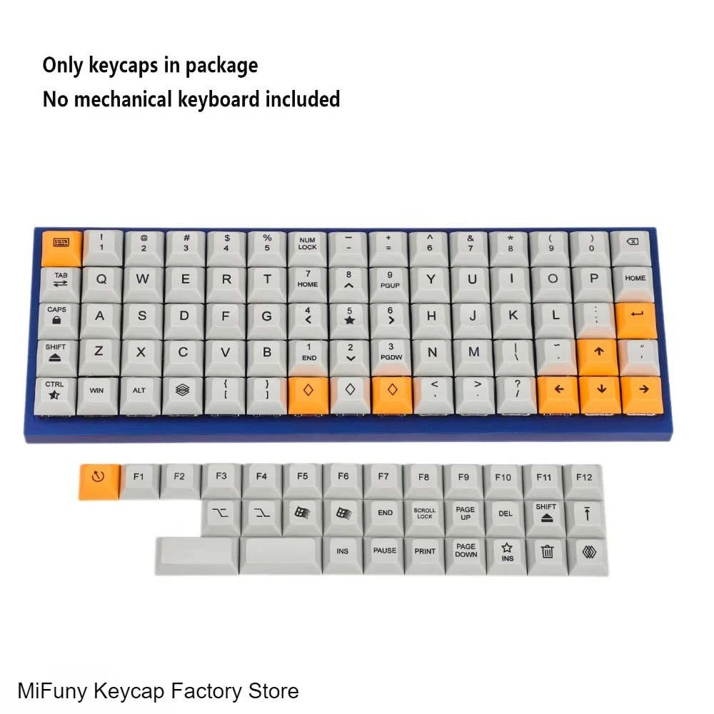 

DSA Gris Orange 107 Capuchons De Touches Colorant Sub PBT 1.4mm D'épaisseur Ortolinéaire XD75 ID75 Planck Preonic Niu40