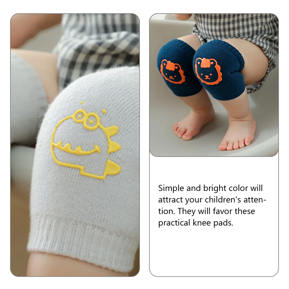 4 Pairs Knee Pads Crawling Protectors Kids Toddler Crawling Knee Pads Toddler Elbow Walking Cartoon Animal Patterns Soft