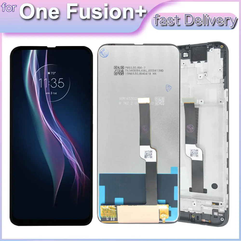 LCD for Motorola Moto One Fusion Plus LCD Display Touch Screen Digitizer Assembly for Moto One Fusion Plus XT2067 LCD with Frame