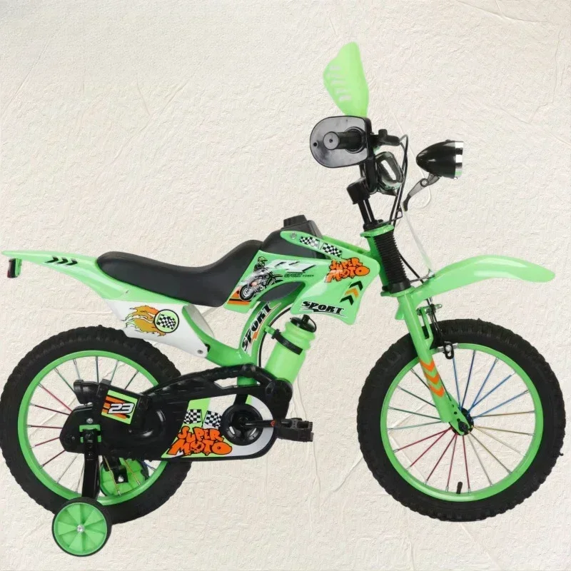 دراجة نارية للأطفال على الطرق الوعرة باللون الأخضر عبر الحدود مقاس 12/16 بوصة للجنسين دراجة أطفال للبنين والبنات #4