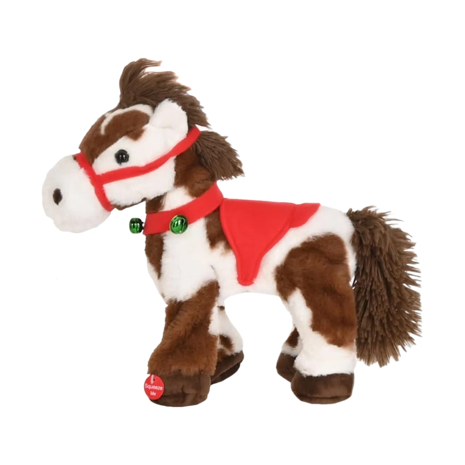 Cheval en peluche électrique tacheté pour enfants avec son et mouvement, cheval à bascule électrique pour cadeau de Noël