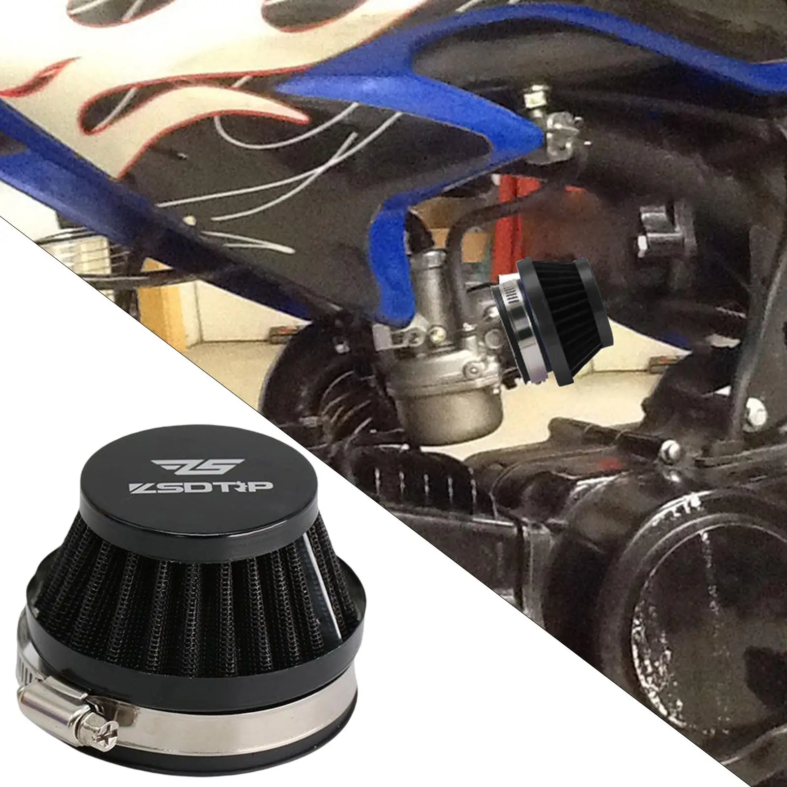 Filtro De Aire Para Moto BOROCO Mushroom | Diámetro 55 Mm, Rojo, Mejora La Admisión, Filtro De Polvo Y Arena, Vida útil 50.000 Km, Incluye Abrazadera