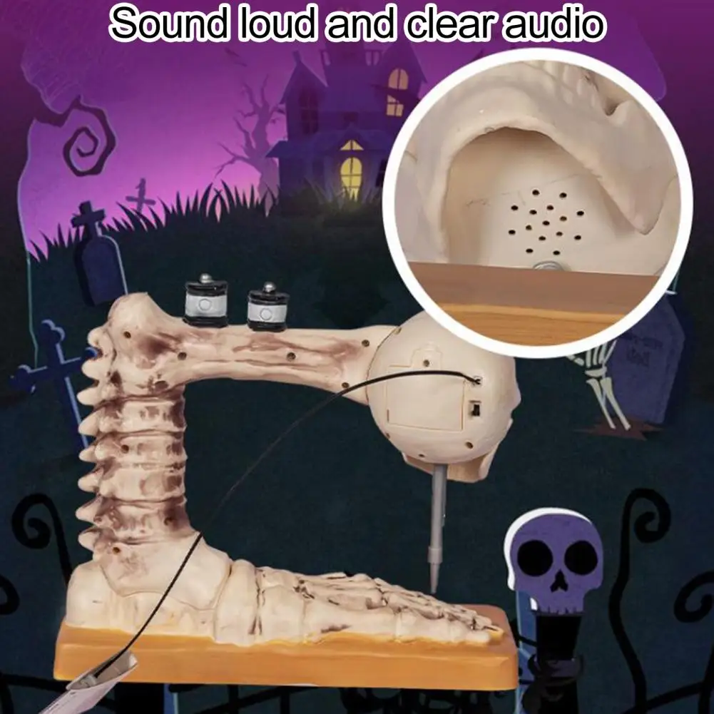 

Voice-activated Halloween Ornament Halloween Ornament Voice Controlled Skeleton Sewing Machine for Craft for Enthusiasts