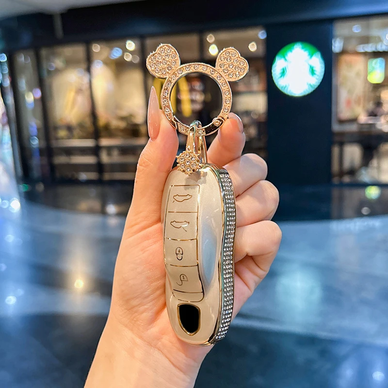 

Suitable for Porsche keycase, Panamera Cayenne Macan 718 911 Taycan keycover keyshell keychain shell buckle car key bags