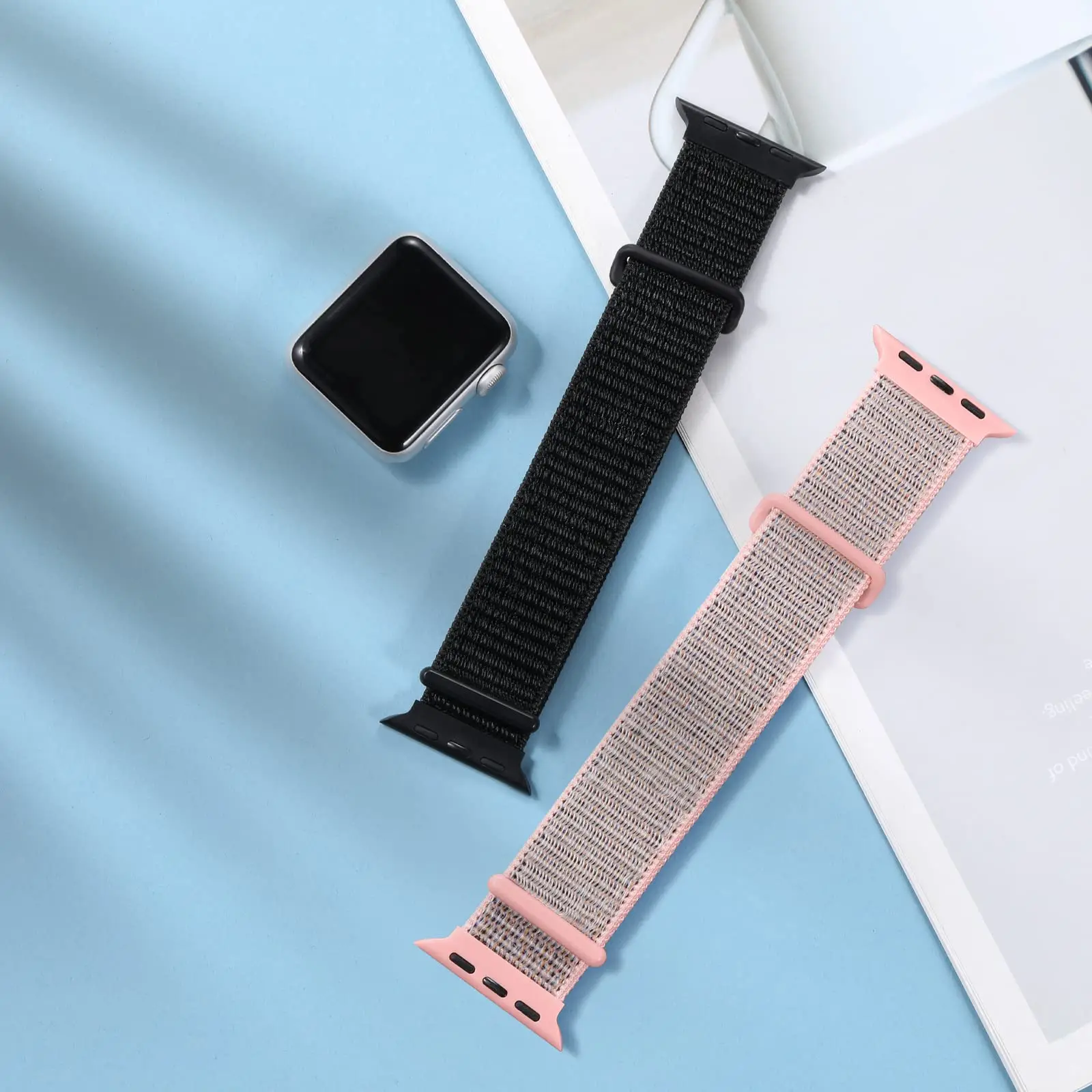 Nylon Strap for Apple Watch Band 49mm 45mm 44mm 41mm 40mm 42mm 38mm Adjustable Elastic Bracelet iWatch Ultra Series 3 4 5 SE 678