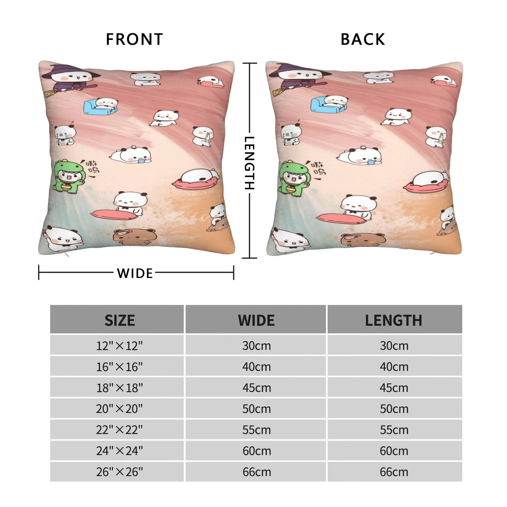 Bubu Dudu Cute Cartoon Bear Character Pillow Case Kawaii Panda Comfy Pillow Cover Retro Trendy Pillowcases For Living Room Chair
