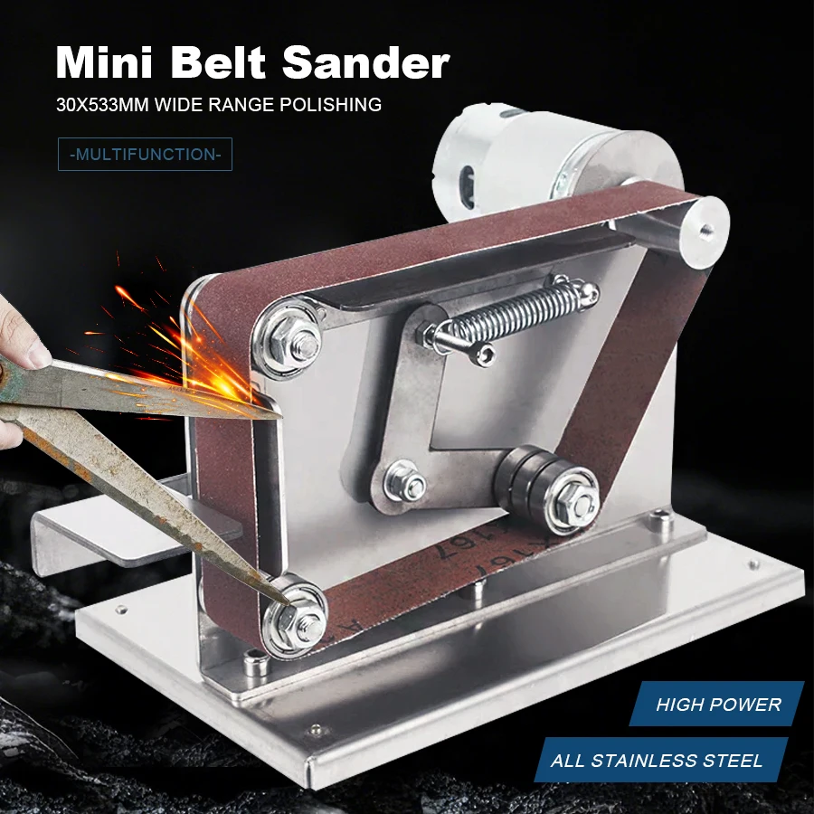 

Электрическая ленточная шлифовальная машина, многофункциональный ленточный шлифовальный станок 220В/110В, настольный электрический полировальный станок