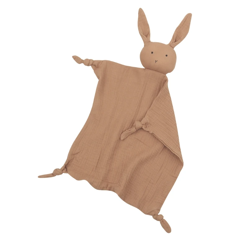 Soft Cotton Muslin Baby Bib Stuffed Rabbit Newborn Appease Towel Security Blanket Baby Sleeping Cuddling Towel