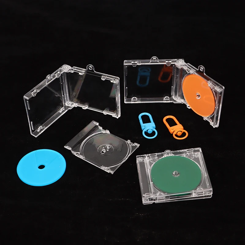 Peripheres Gedenk-Blanko-Album Schlüsselanhänger Mini-CD-Hülle Schlüsselanhänger in Form eines CD-Players DIY Rucksack-Anhänger – Detail 8