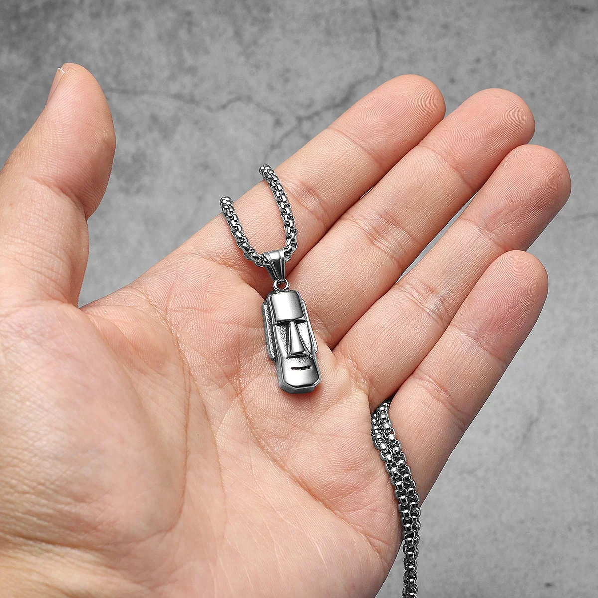 جزيرة عيد الفصح موي الفولاذ المقاوم للصدأ الرجال القلائد سلسلة بدلاية فاسق أنيق للنساء هدايا مجوهرات الأزياء بالجملة