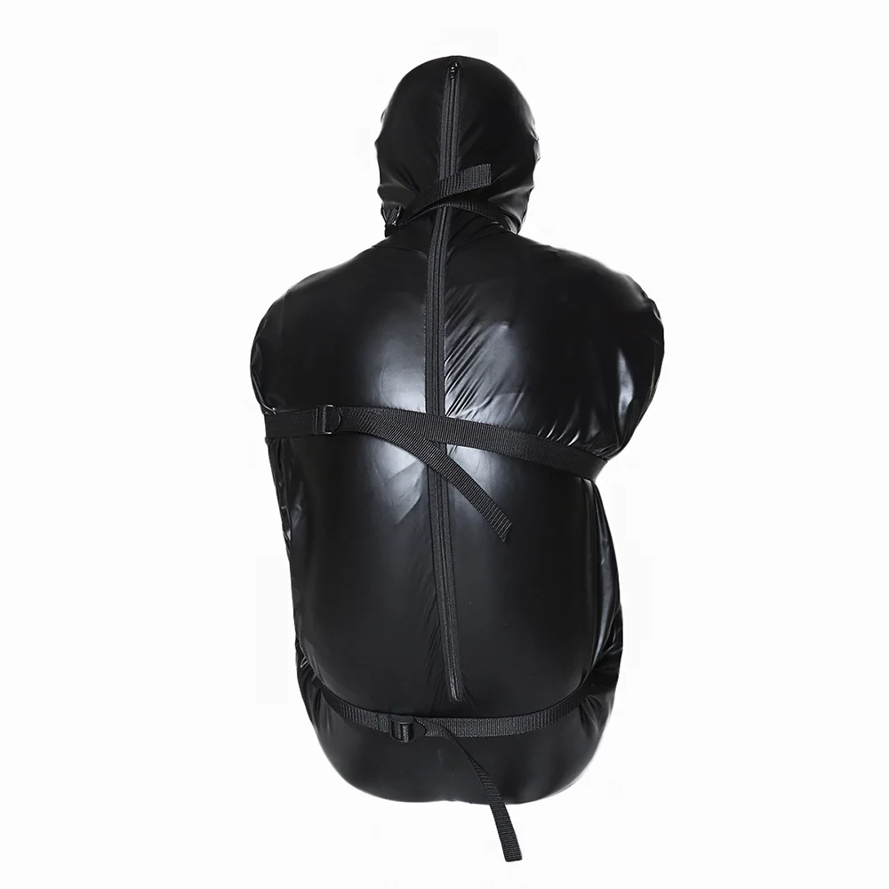 Zip Full Body Bondage Mummy Sack Sleeping Bag Erotic Costume BDSM Detachable Hood Mask Restraint Slave Sex Toys for Women Men