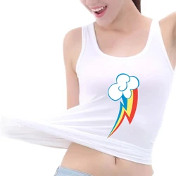 Rainbow Dash Graphics Cutie Sexy Tank Tops Street Fashion Funny Rock Sleeveless Tee Shirt Girl's Cotton Sports Fitness Camisole