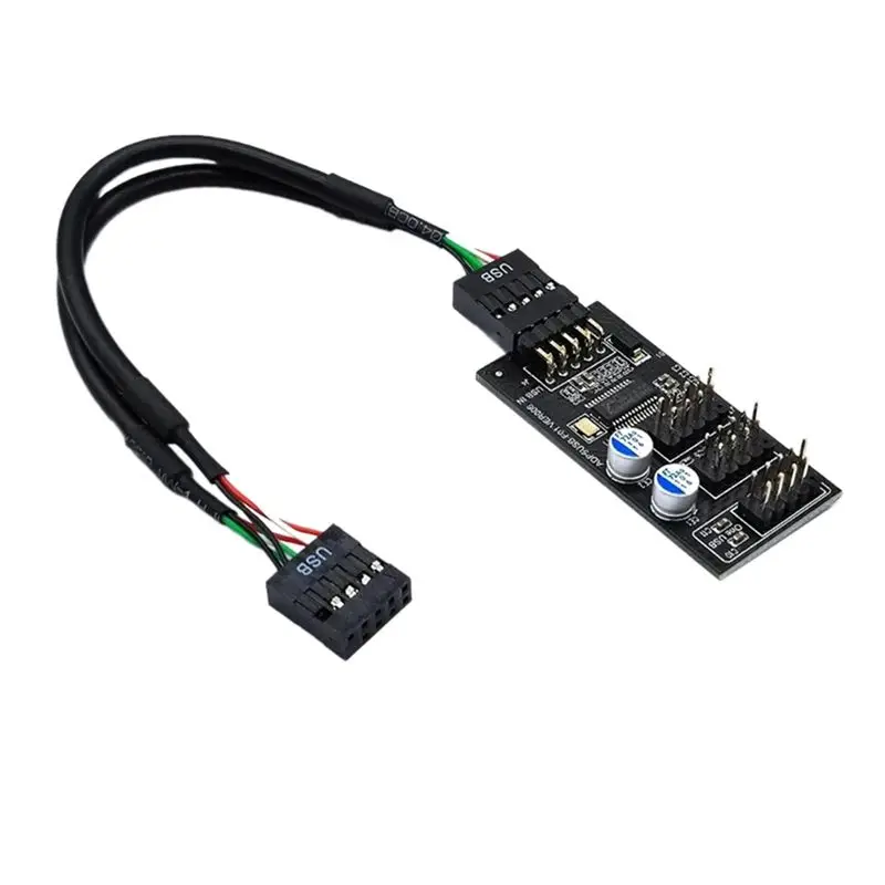 Разветвитель USB 2.0 для материнской платы, 9-контактный, 1 на 3, удлинительный кабель-разветвитель (гнездо)-A32R