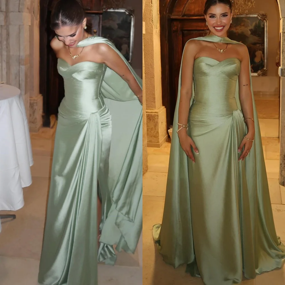 

Customized Classic Strapless Sleeveless Evening Dress High Quality Chiffon Homecoming Dresses Delicate Ribbons Party Gowns