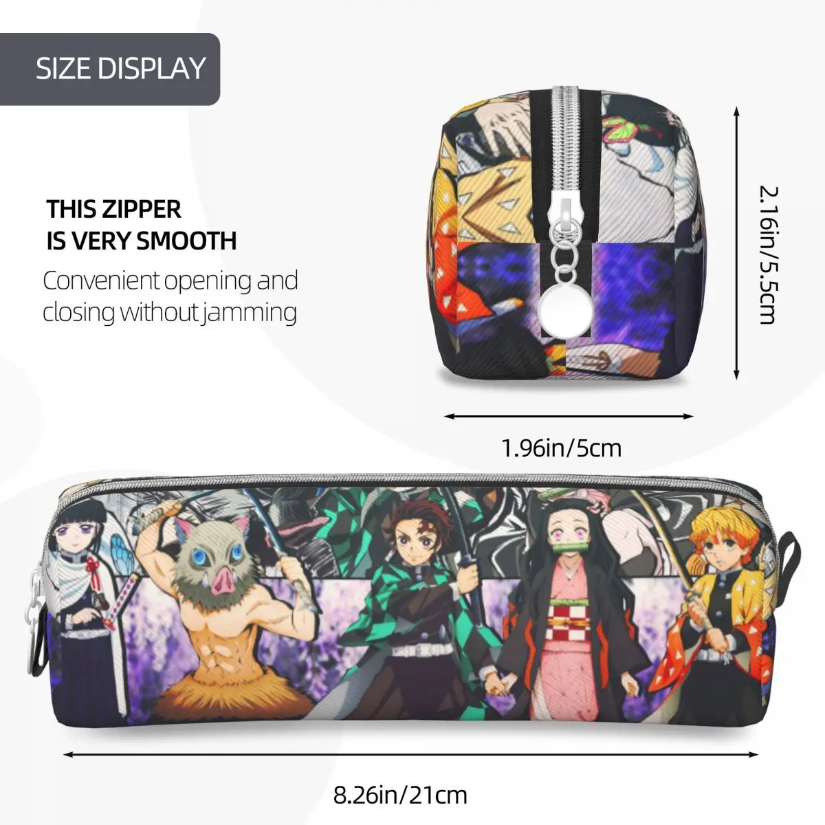 Demon Slayer Pencil Cases Tanjiro Nezuko Pencilcases Pen Box for Girls Boy Big Capacity Bag School Supplies Cosmetic Accessories