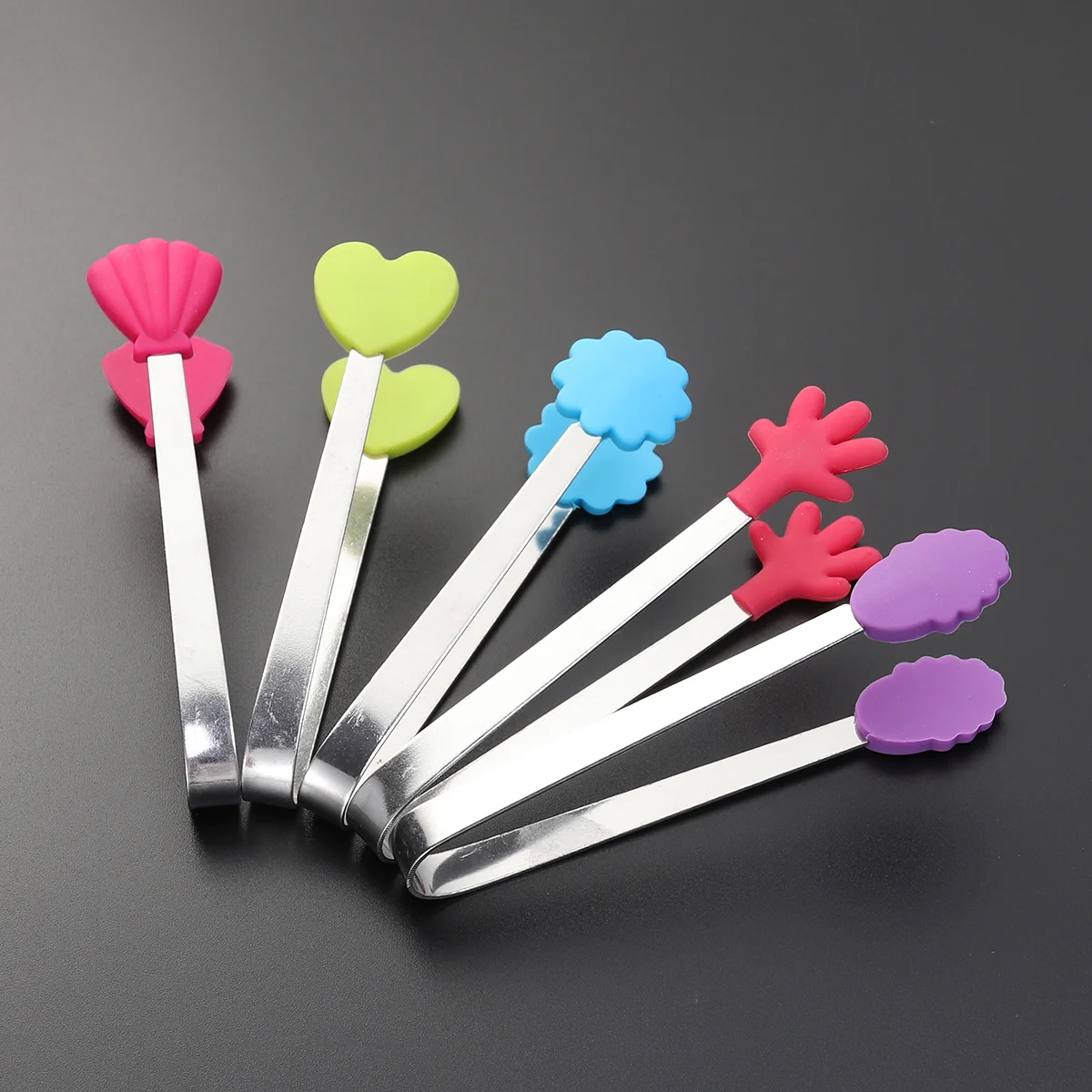  8 Pcs Candy Bar Tongs Food Toaster Tea Party Kitchen with Silicone Tips Baking Gadgets