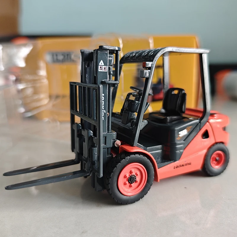 Diecast 1/35 Size Alloy Forklift Model Lonking LG30DT Lift Truck Model Car Toys for Boys Collectible Ornament Souvenir Hobbies