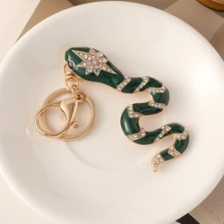 2024 NEW Luxury Crystal Rhinestone Snake Keychain British Royal Style Pendant Souvenir Gift