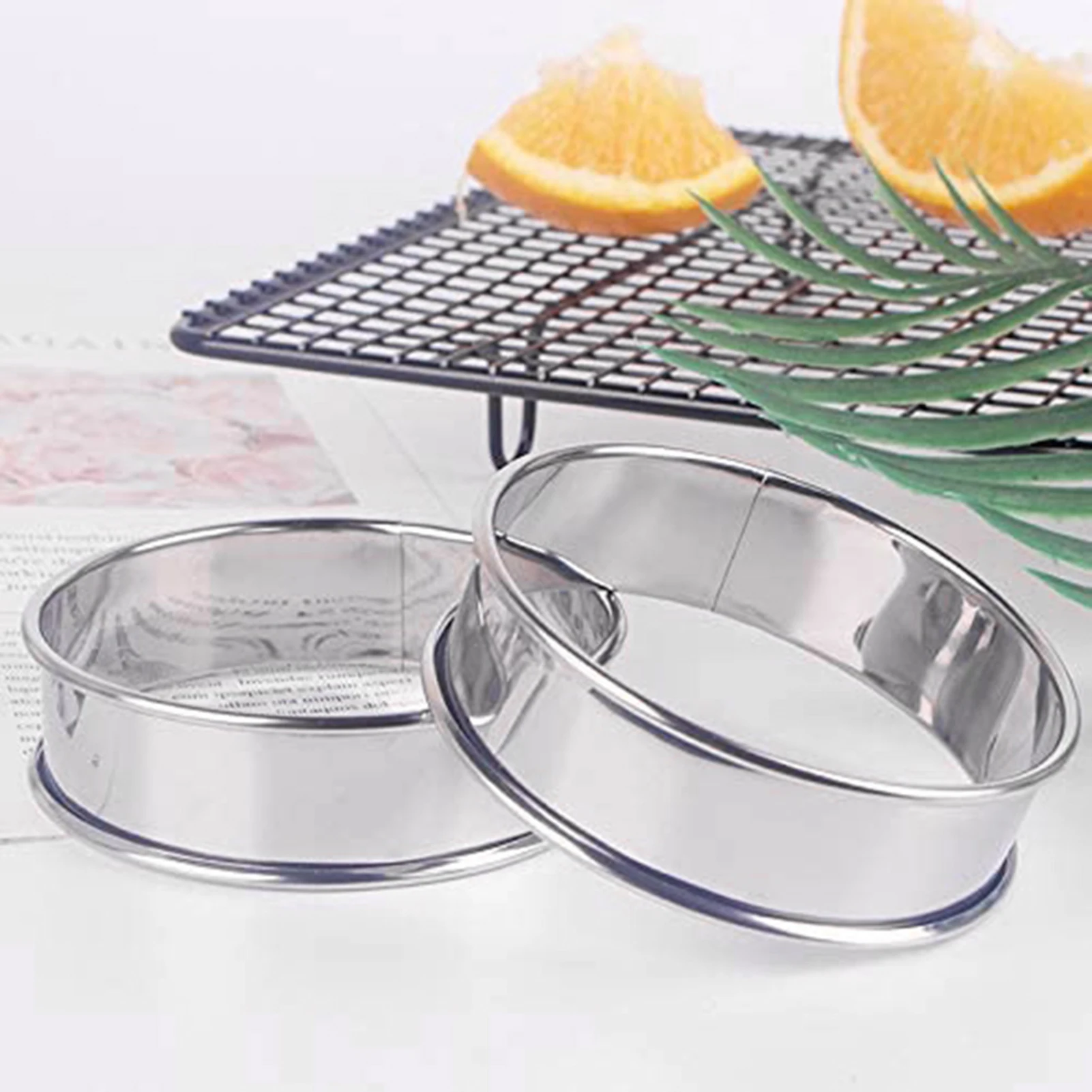 

4 Pcs Stainless Steel Muffin Rings Stainless Steel Crumpet Rings Molds for Baking Enthusiasts Lovers