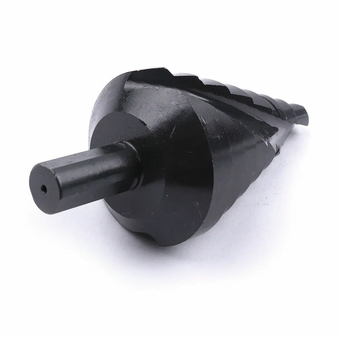 1 buah mata bor kerucut tangga Spiral HSS 10-45mm, mata bor Titanium nitrida alur dilapisi lubang logam pemotong untuk papan kayu PVC