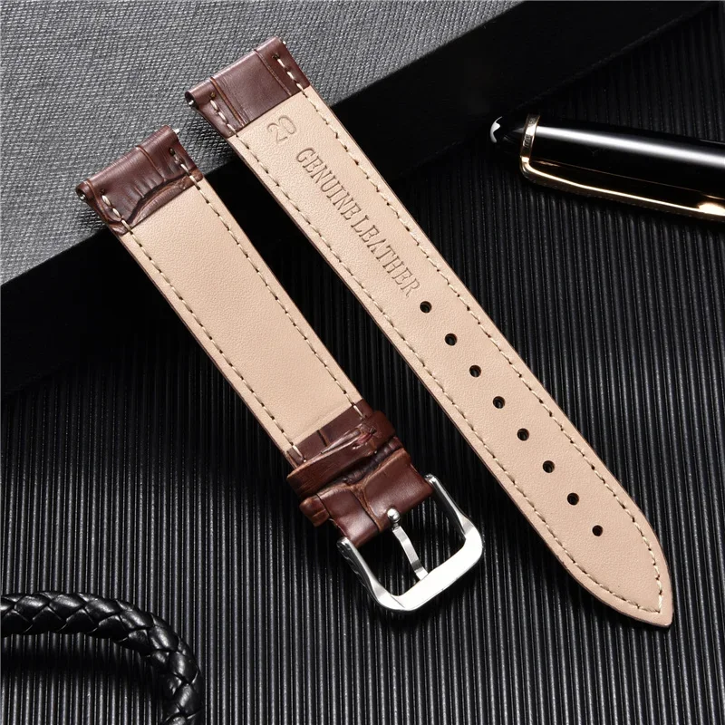 Classic Genuine Leather Watcbands 24mm 22mm 20mm 18mm 16mm Business Men Bracelets Watch Accessories Watch Straps