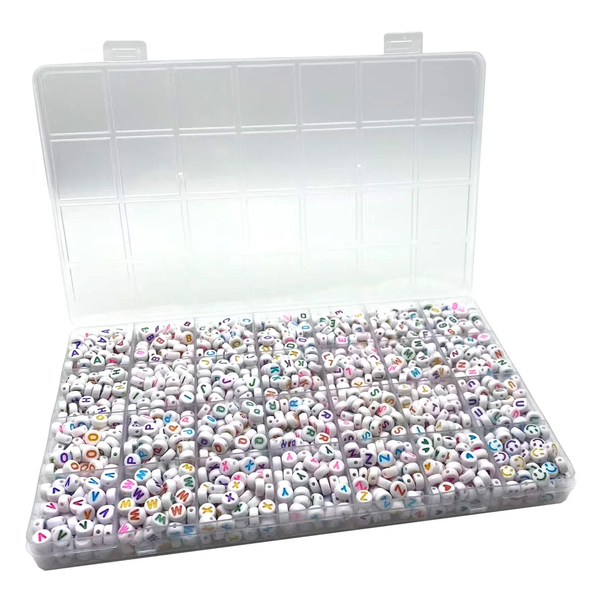 

28 сеток, акриловая коробка для бусин с буквами, 4*7 мм, 26 английских букв, подвеска, браслет ручной работы, ожерелье, бусины на руку