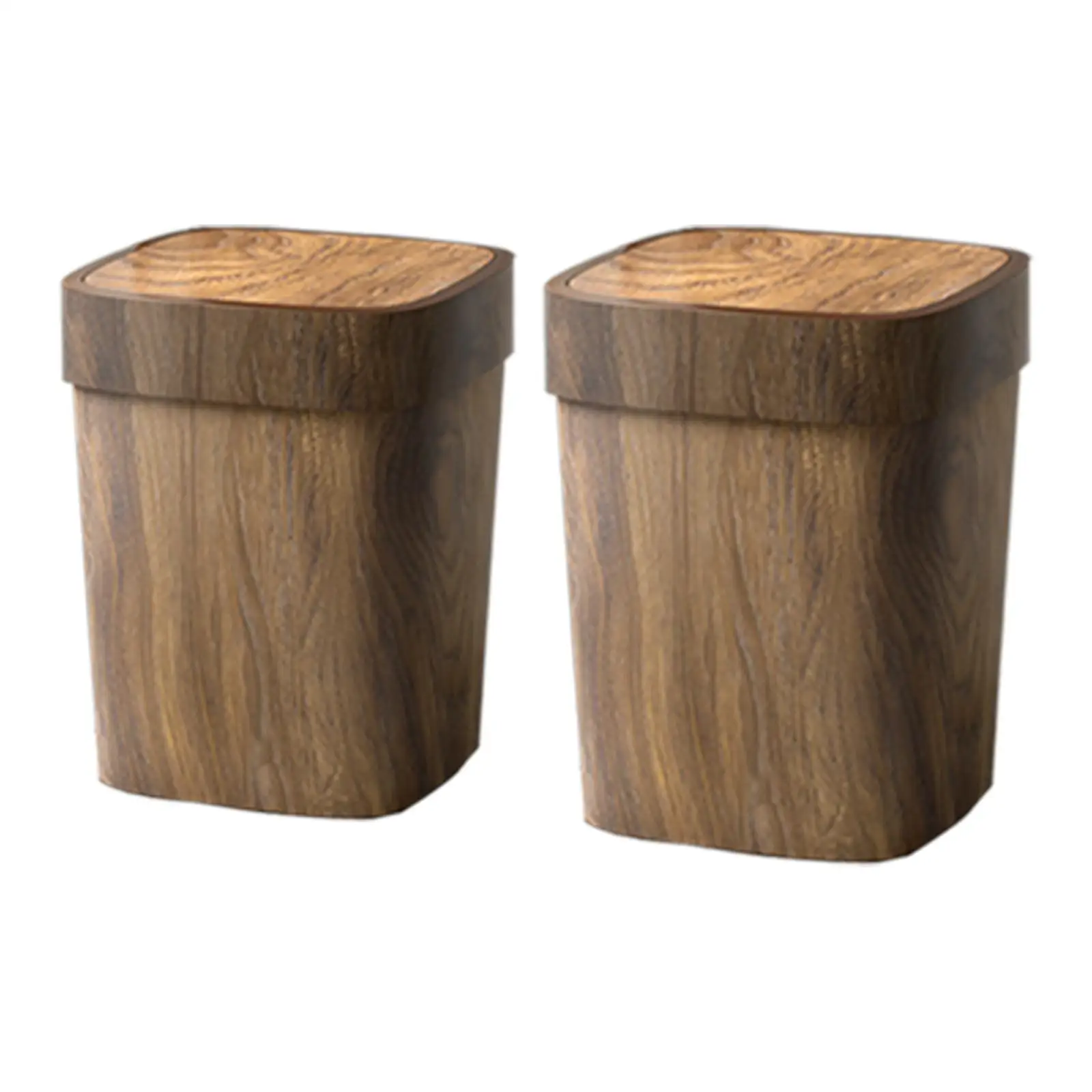 

Imitation Wood Trash Can Waste Bin Multipurpose Rubbish Bin Garbage Container Bin for Kitchen Bathroom Office Home Living Room