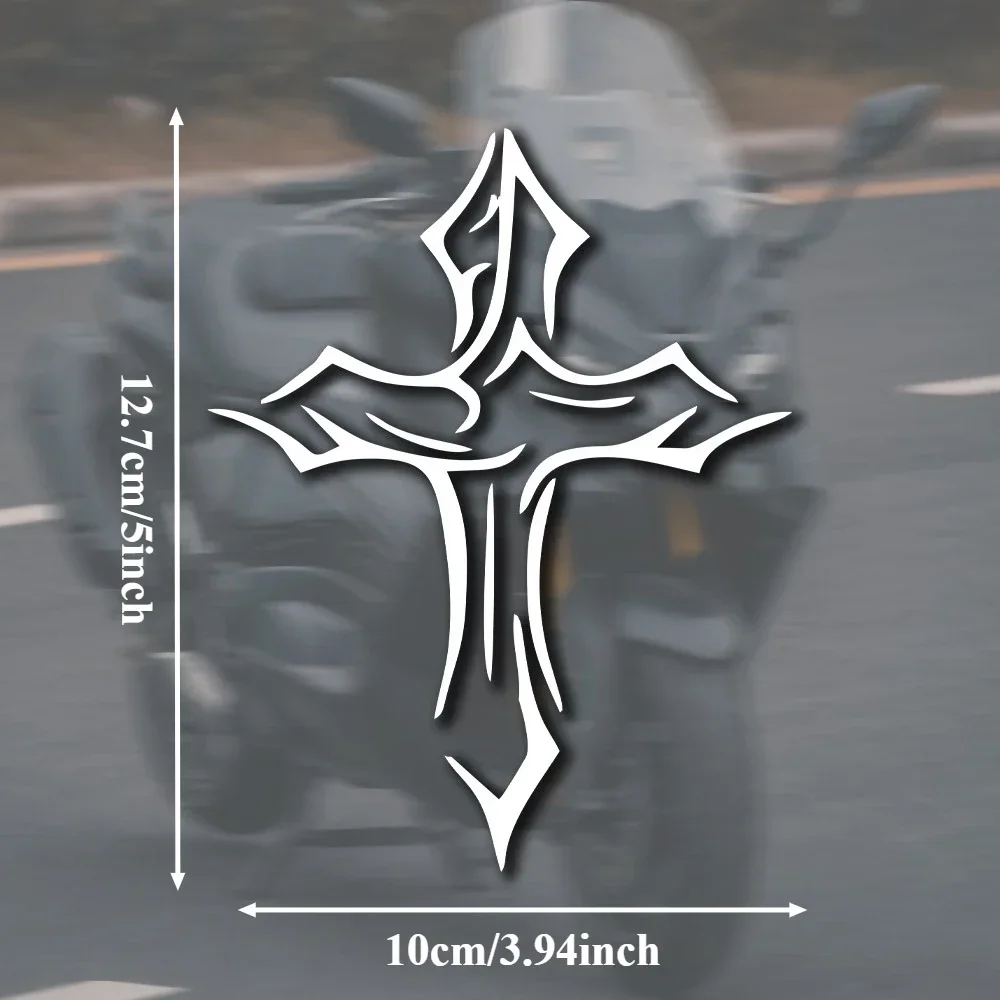 Creative Cross Vinyl Decal Sticker, Waterproof Stickers for Motorcycle Helmet Fuel Tank, Car Bumper Window Bicycle Custom Decor