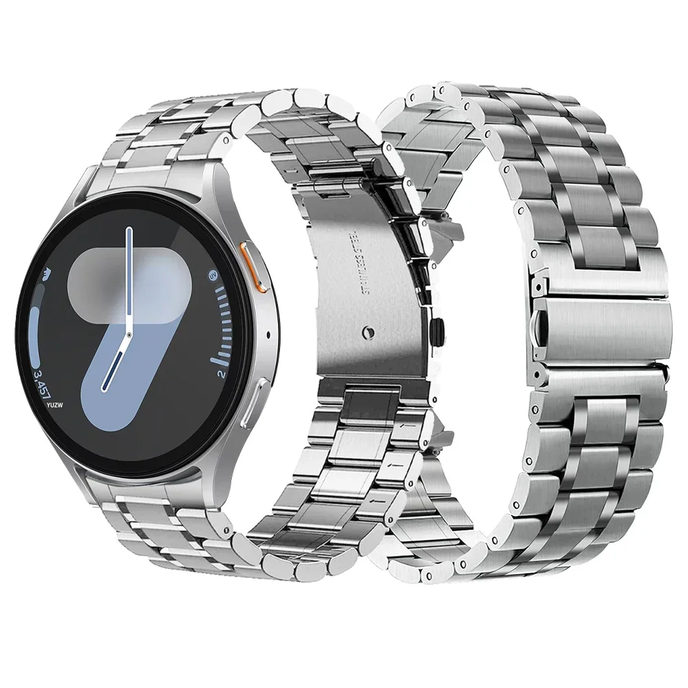 No Lücken Edelstahlarmbänder für Samsung Galaxy Watch 7/FE/6/6 Classic/5/5 Pro/4/4 Classic 40 mm 44 mm Armband für Damen Herren Uhrenarmband