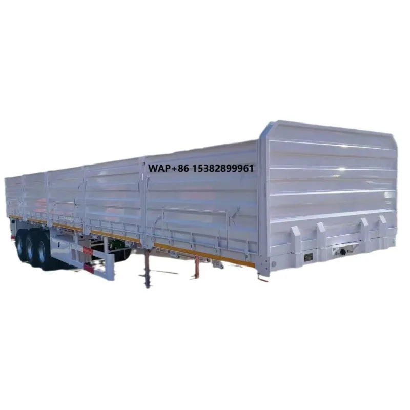 3 Axle Drop Side Board Sidewall Trailer Cargo Transport Truck Semi Trailer